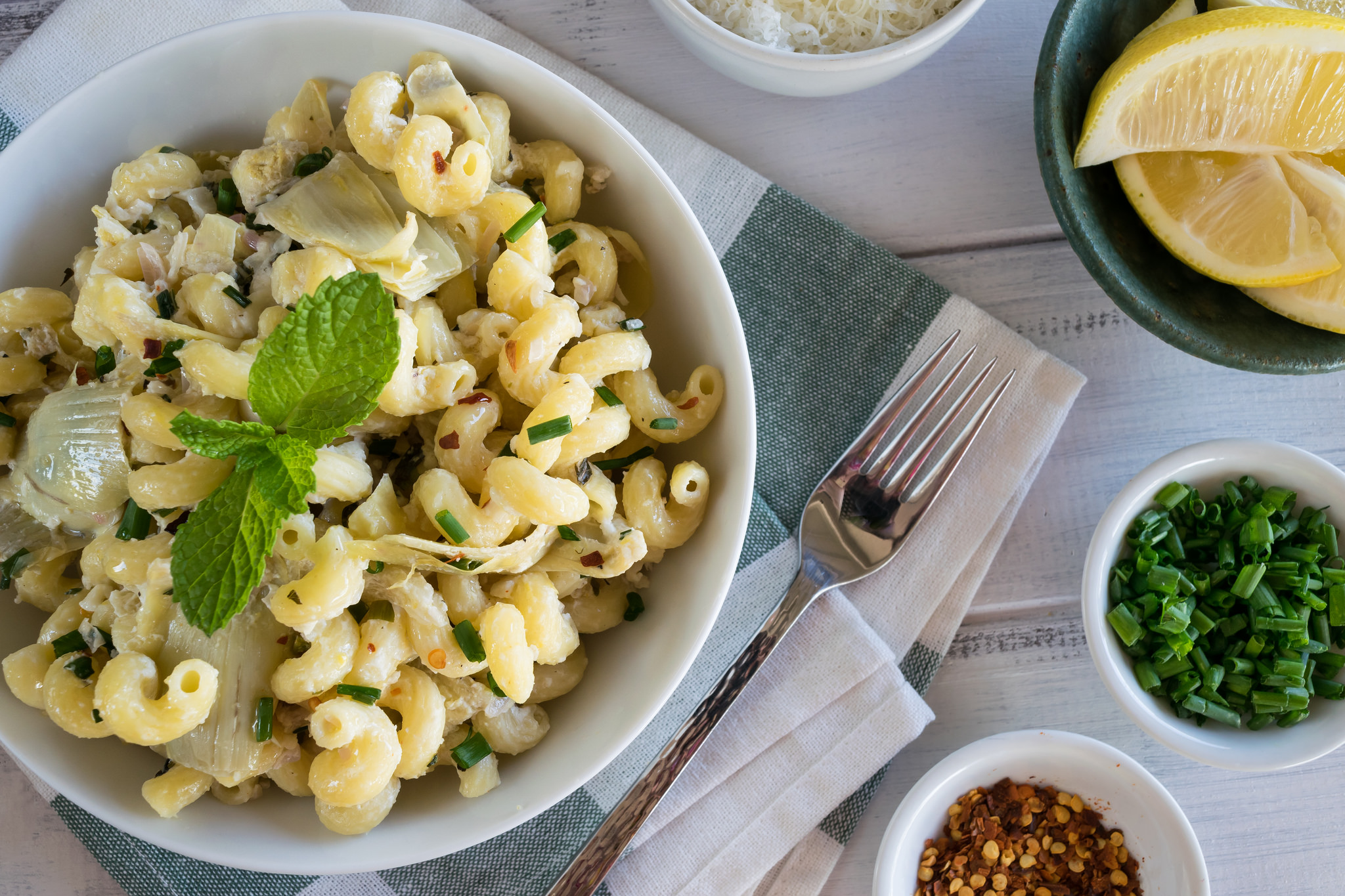 creamy cavatappi with artichoke and lemon Husbands That Cook
