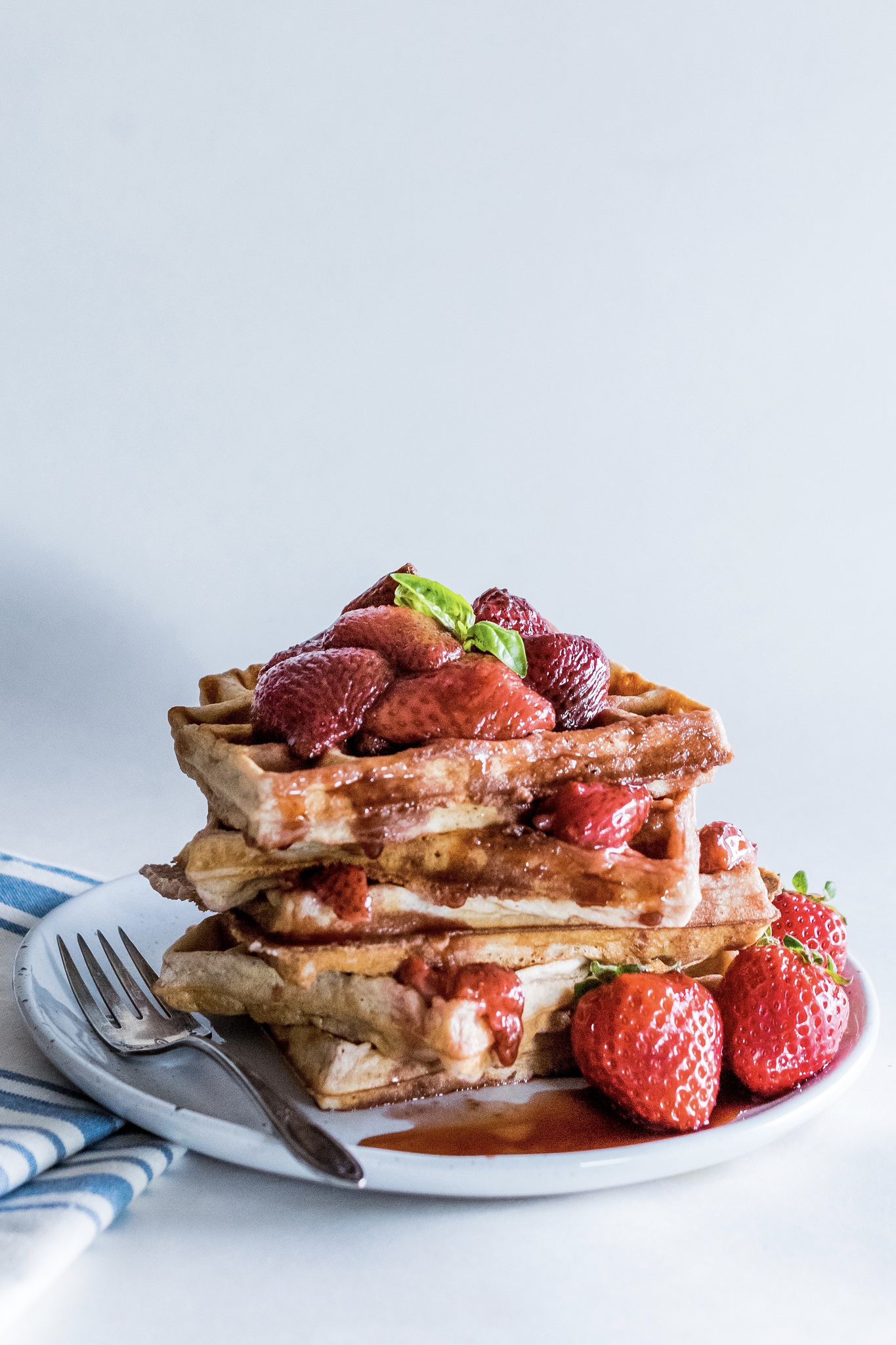 strawberry waffles with balsamicroasted strawberries Husbands That Cook