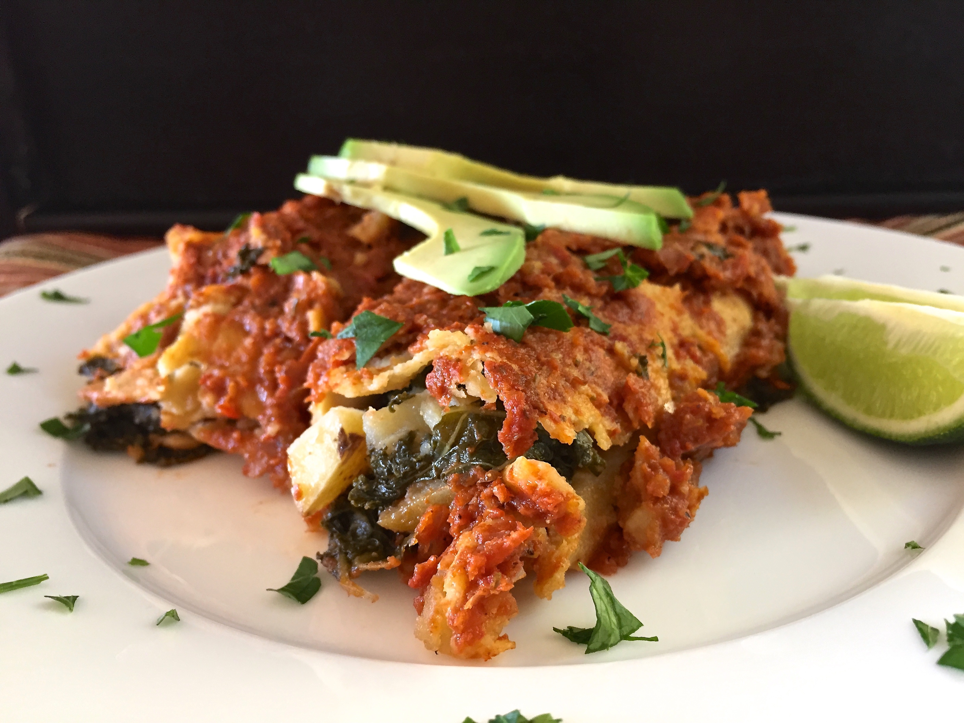 potato kale enchiladas